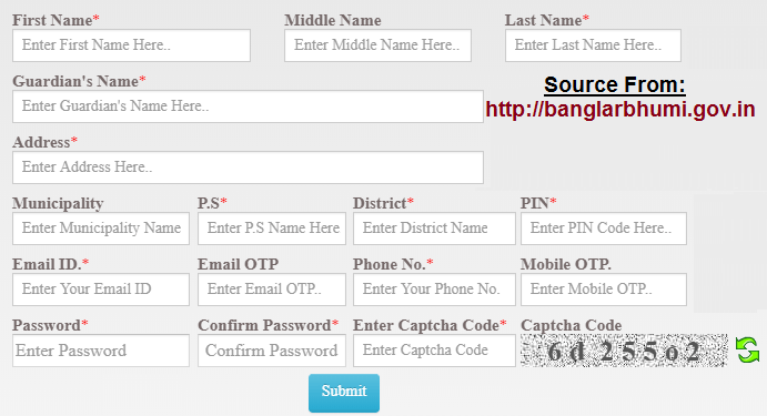 Banglarbhumi signup registration
